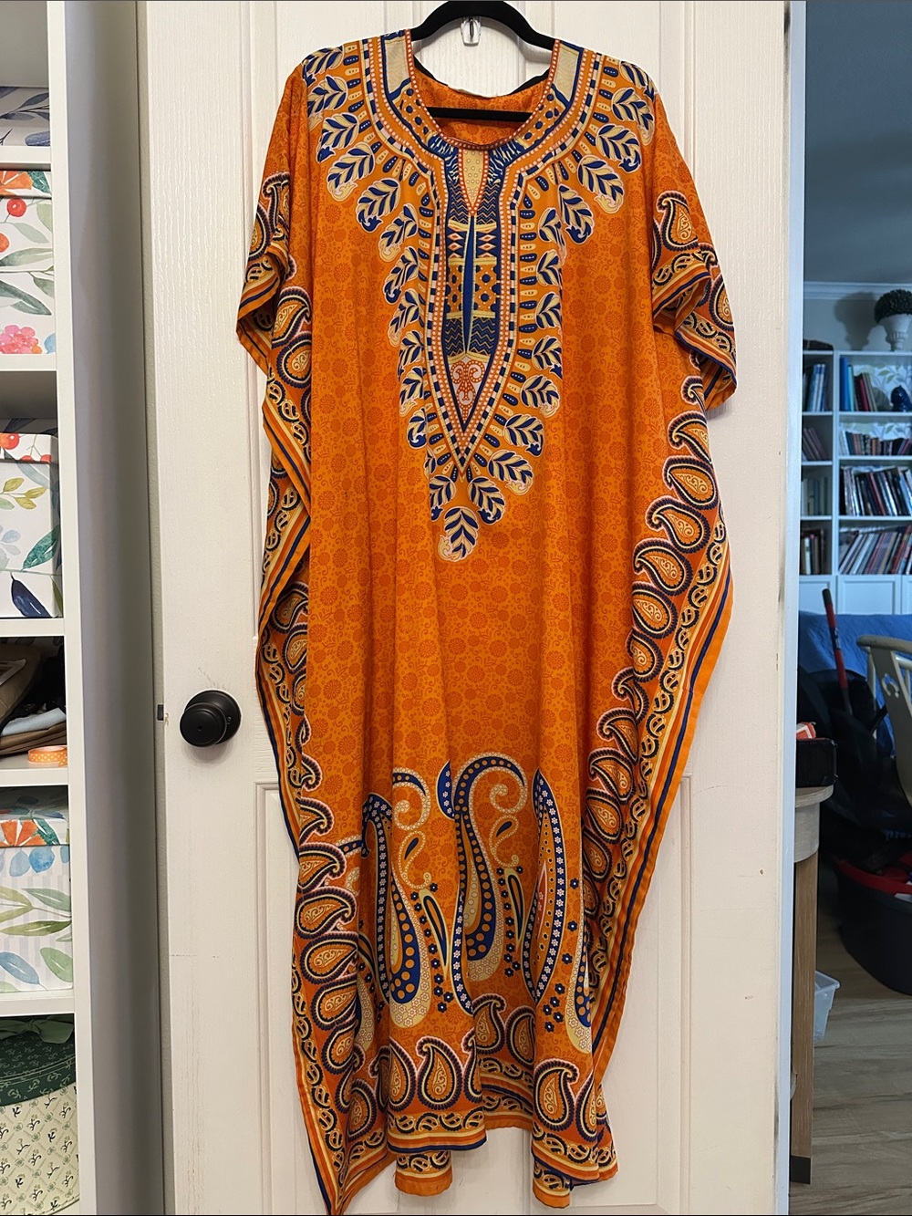 🧡 Gypsie Blu Vibrant Orange Embellished Caftan Dress 🧡